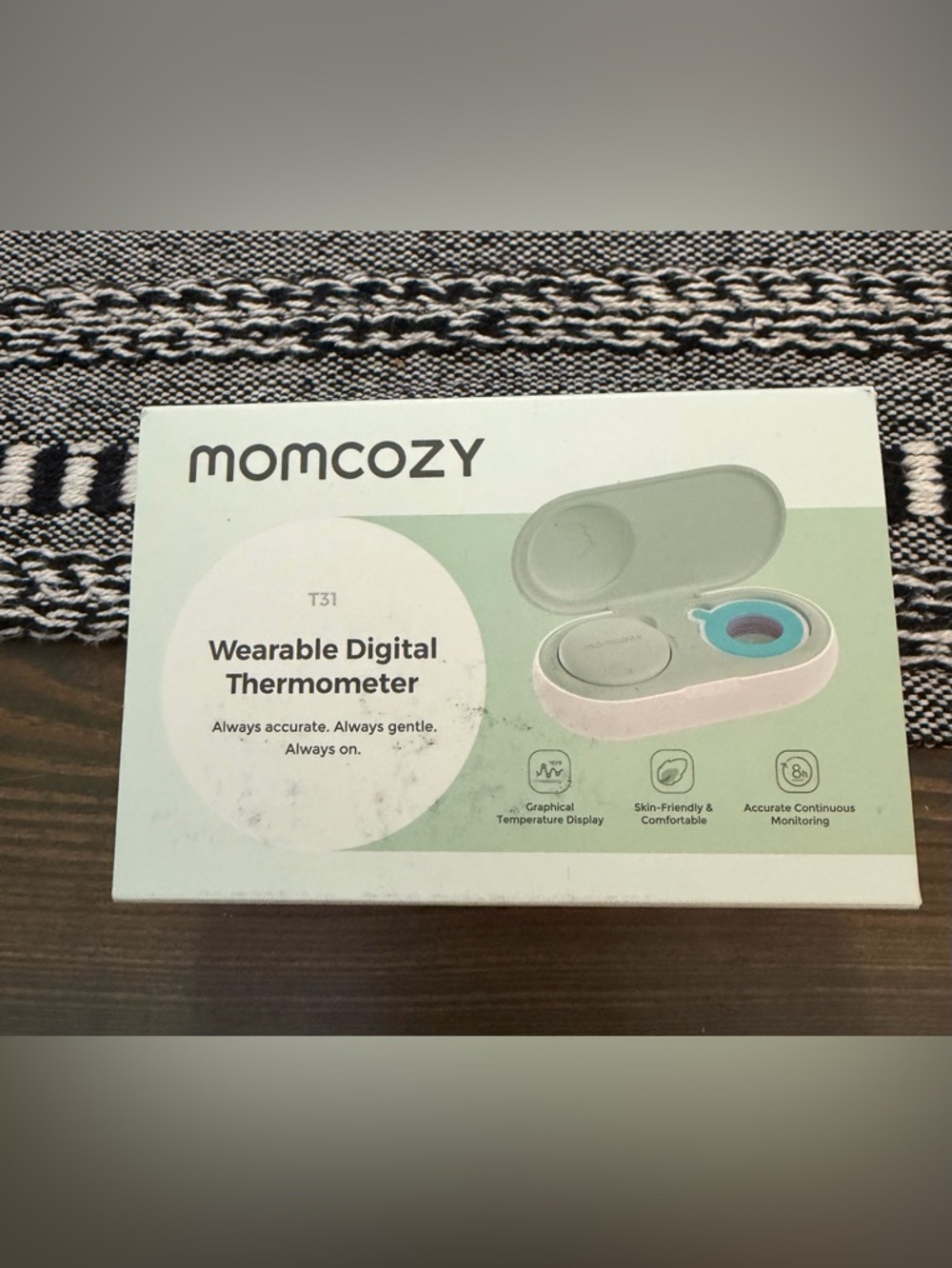 Momcozy T31 Wearable Digital Thermometer – Mint Green